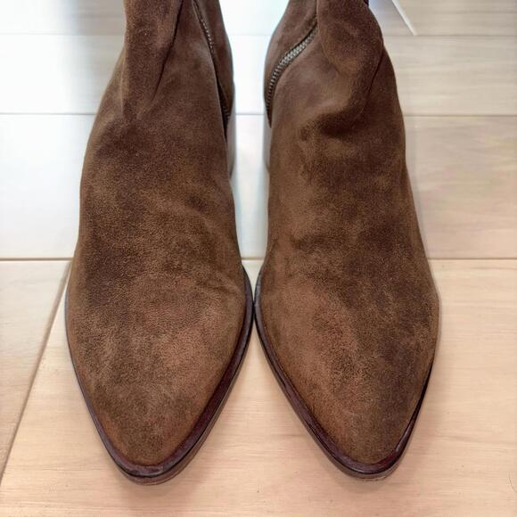 Thursday Tempo Brown Suede Heeled Boots Women’s Size 10 2 Inch Heel Dressy - Picture 5 of 8